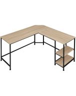 Escritorio industrial con 2 estantes 138 x 138 x 75,5 cm madera clara