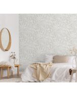 Papel pintado tnt autoadhesivo hojas de helecho gris y beige 53x300 cm