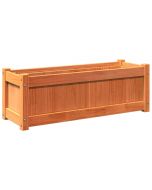 vidaXL jardinera exterior madera maciza pino marrón cera 90x31x31 cm