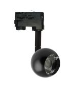 Foco LED negro orientable 10w fenix, carril trifásico, luz natural 4000k