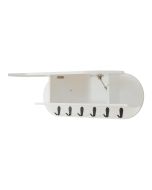 Perchero de pared vilkön con puerta abatible 80x16x30 cm - blanco [en.casa]