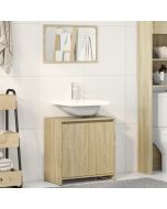 Set de muebles de baño 2 pzas madera contrachapada roble sonoma