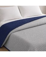 Colcha bicolor reversible azul/gris cama 105cm donegal collections