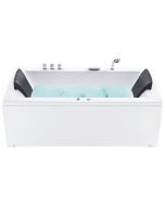 Bañera de hidromasaje LED esquinera varadero 183 x 90 cm blanco derecha