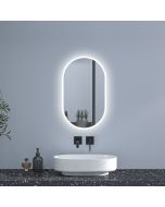 Espejo de baño LED 40 x 80 cm, ovalado, antivaho, luminosidad regulable