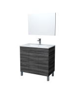 Mueble de baño con lavabo y espejo Aktiva - Gris Ceniza