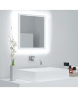 Espejo de baño LED acrílico blanco 40x8,5x37 cm es1520