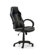 Sillón de oficina elevable y reclinable formula, color negro/azul