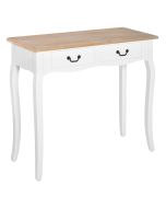 Mesa de consola 87x34x78,5 cm mdf, pino color blanco Homcom