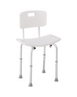Silla de ducha 43x50.6x88 cm aleación de aluminio, pe color blanco Homcom