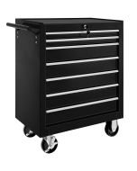Tectake carro herramientas acero,7 cajones,frenos bloqueo,ruedas, negro