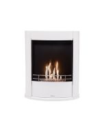 Chimenea de etanol de suelo en acero blanco