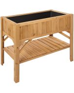Tectake jardinera madera conífera estante impermeable ergonómic, marrón