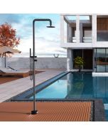 Ducha de piscina florida en acero inox negro mate | poolimex