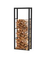 Leñero de interior kekai rack iv 60x25x150 cm almacenaje de madera con estr