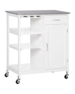 Carrito de cocina 76x48x88 cm mdf color blanco Homcom, hogar - cocina