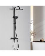 Columna de ducha termostática - auralum max - acero negro - ducha de 3 modo