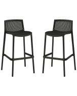 Lote de 2 sillas altas apilables de plástico <<néora>> - negro
