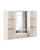 Armario espejo 60x14,5x49,4 cm mdf, tablero de partículas bicolor Homcom