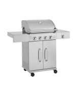 Barbacoa de gas de acero inoxidable con 5 quemadores, incluido 1 lateral <<