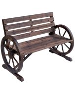 Banco de jardín 105.5x59x75 cm madera de abeto color marrón Outsunny