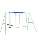 Columpio de jardín 280x140x178 cm metal, pe color verde Outsunny