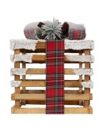 Set 3 cajas de regalo LED marrón madera nevada con lazos luz blanca cálida