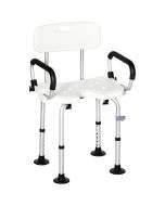 Silla para ducha aleación de aluminio, hdpe, eva, tpr color blanco