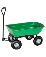 Carrito de mano con cubeta y ruedas suaves, capacidad de 300 kg, verde