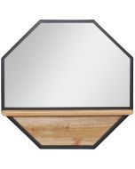 Espejo de pared 61x8.4x61 cm madera de abeto, vidrio, metal Homcom