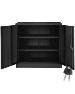 Armario archivador de acero y 3 alturas regulables 90x40x90 cm negro