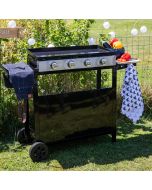 Plancha de gas mérida 4 quemadores 8kw + carrito