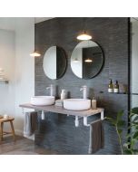 Encimera lavabo 121x49x3 cm chapa fresno natural con soportes blancos
