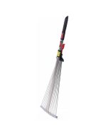 Escoba de césped extensible - aluminio - blanca - 82-166 cm