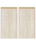 vidaXL cortinas de flecos 2 piezas 100x250 cm beige