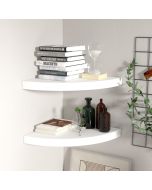 Estantes flotantes de esquina 2 uds mdf blanco 35x35x3,8 cm