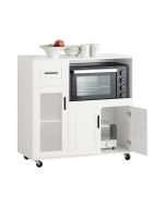 Aparador de cocina para microondas con ruedas sobuy fsb78-w
