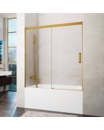 Mampara de bañera frontal + corredera basic 140-145cm transparente oro
