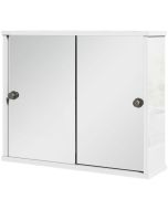Armario con espejo 55x15x45 cm mdf, vidrio color blanco kleankin