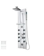 Tectake columna de ducha hidromasaje con 10 chorros, plateado 118x27x9,8 cm