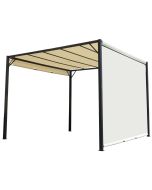 Pérgola 295x295x226 cm acero y tela de poliéster color beige Outsunny