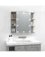 Mueble con espejo y luces LED gris hormigón 70x16,5x60 cm es1138
