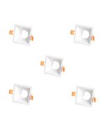 Pack 5 foco empotrable confort cuadrado blanco wonderlamp 1xgu10