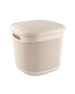 Cesta mediana cuadrada con tapa 15 litros 7house