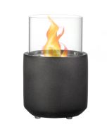 Chimenea de etanol hormigón, vidrio de borosilicato alto color gris