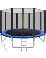Tectake camaelástica acero, red seguridad, 72 resortes, negro/azul