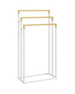 Toallero escalera 45x22.5x86 cm bambú, acero bicolor kleankin, hogar - baño