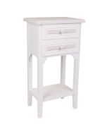 Mesita telefonera de madera de 2 cajones blanco 37x26.5x69.5