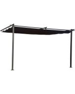 Pérgola adosada de metal con techo retráctil 3 × 4 m – gris antracita