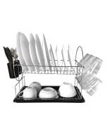 Escurridor de platos de acero inoxidable nyana home con bandeja extraíble